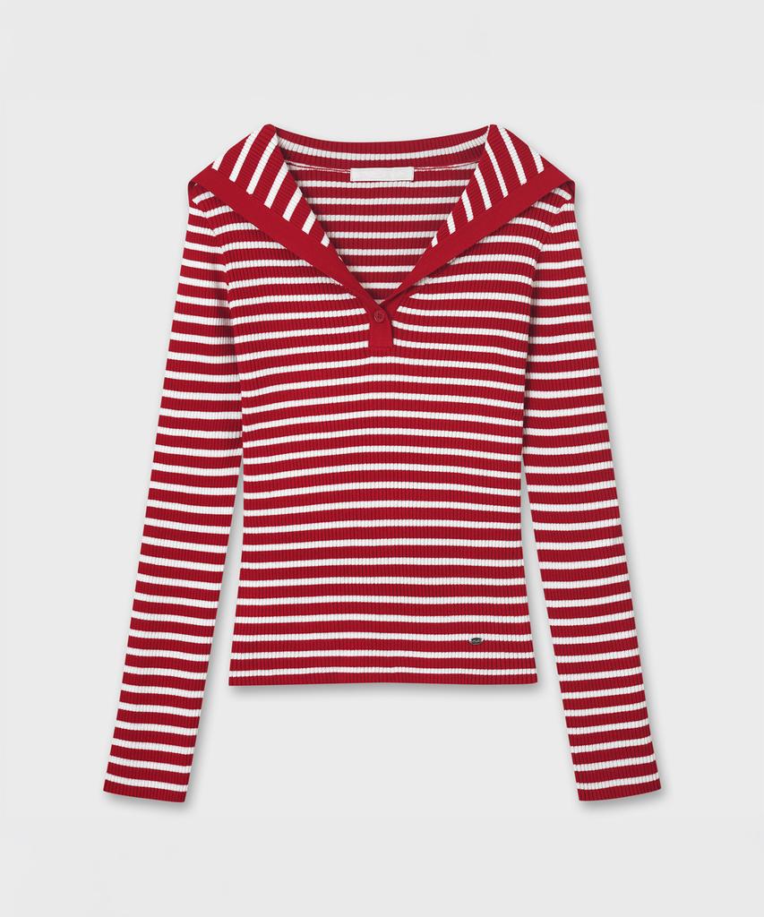 PLAC WOMEN Striped Sailor Collar Knit 2 Colors