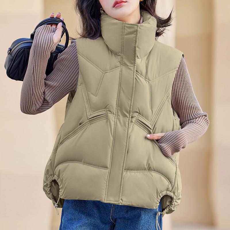 Moda Inverno Caldo Gilet Corto Donna Capispalla Elegante Spesso Senza Maniche Piumino Giubbotti da Donna