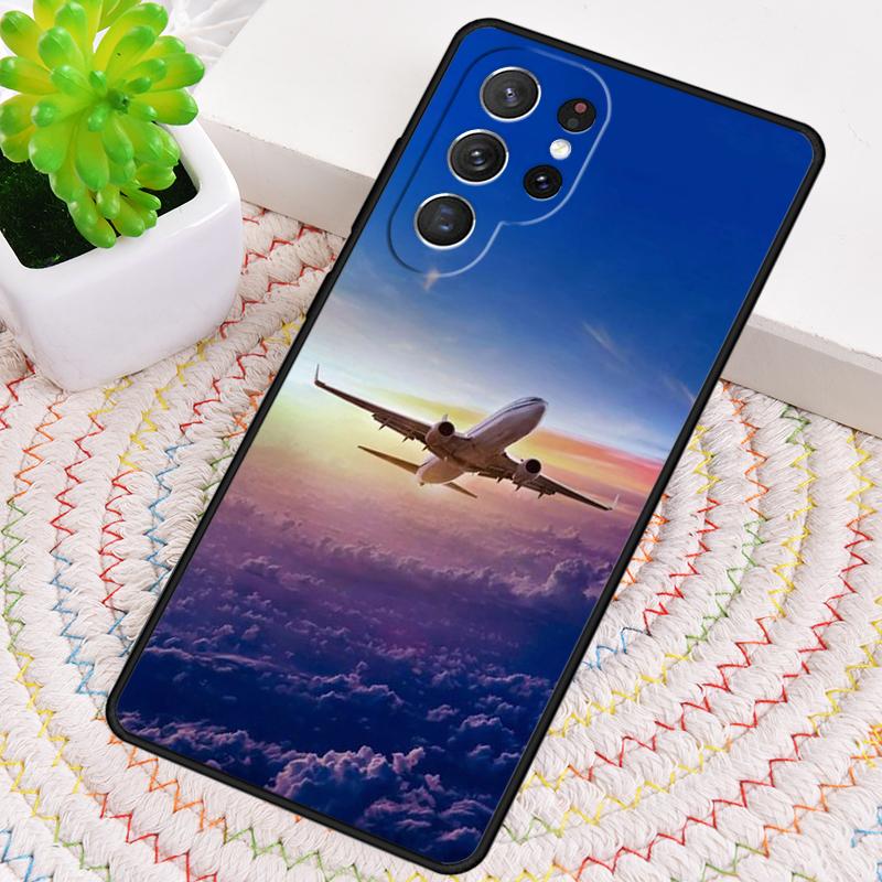 Aircraft Airplane Fly Travel Phone Case for Samsung Galaxy note 10 pro S26 Ultra S23 S24 FE S25 S21 S22 PLUS shockproof Cove