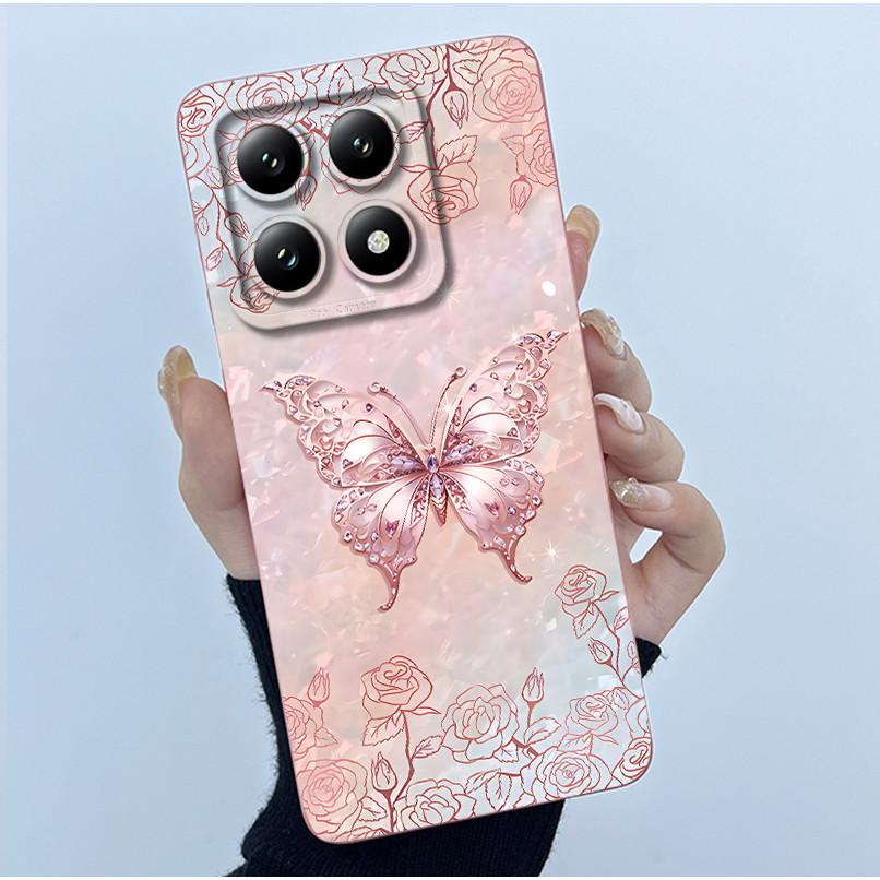 For Xiaomi 14T Pro 5G Case Soft Silicone Protective Cover Fashion Simplicity Floral Fundas for Xiaomi14T 14 T Pro Phone Coque