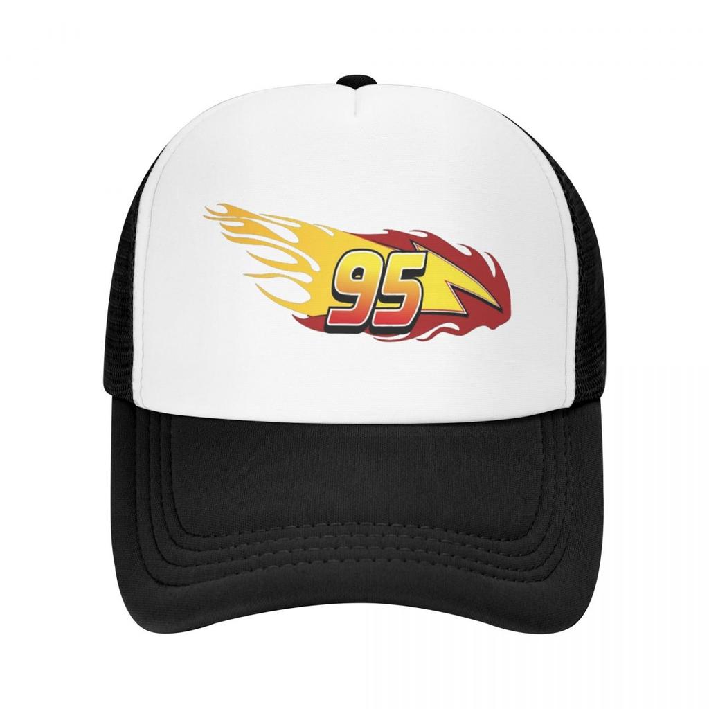 Lightning Mcqueen Number 95 Fire Sally Mesh Caps Merch for Men Women Adjustable Snapback Mesh-Back Summer Breathable Hats