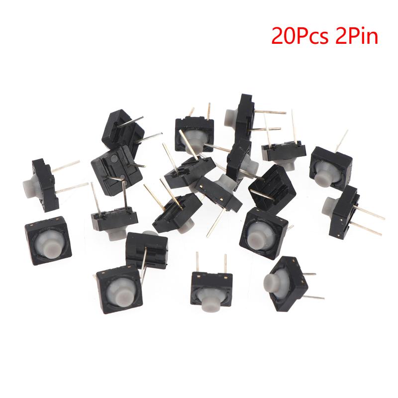 20Pcs 8X8X5Mm Silent Tactile Push Button Switch 2Pin 4Pin Copper Contact For Diy Electronic Circuit Control Parts