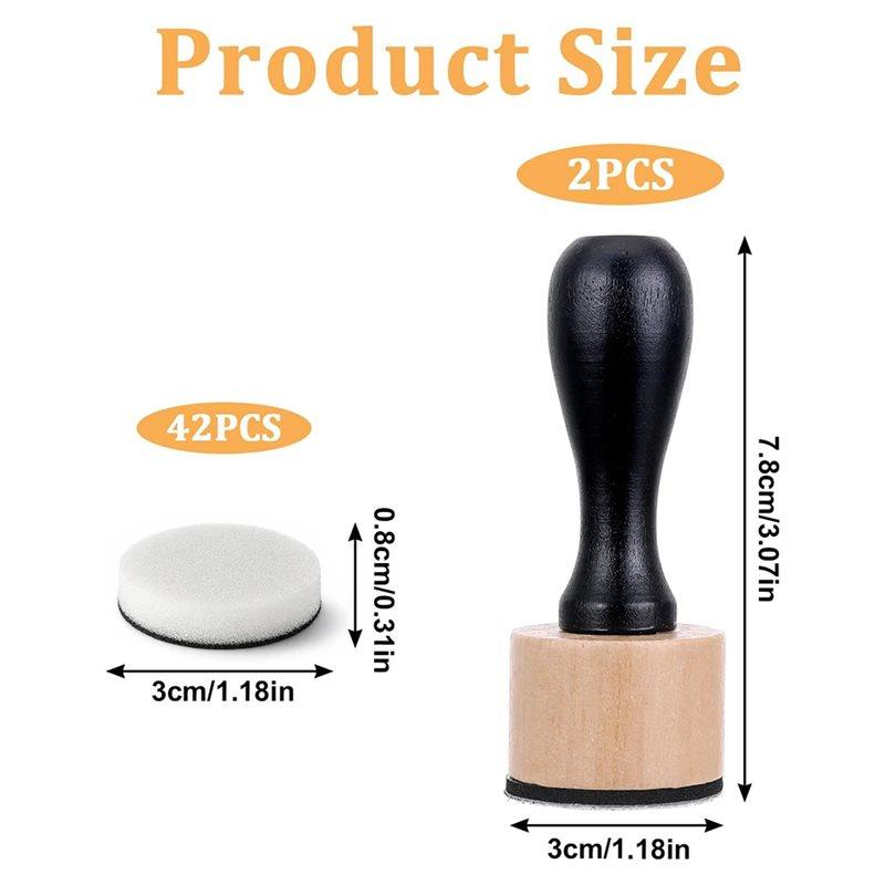 A25F - Für Basteln, Scrapbooking und Kunstbedarf Mini-Tintenmischwerkzeug-Set, 46 Stück Runde Schwämmchen