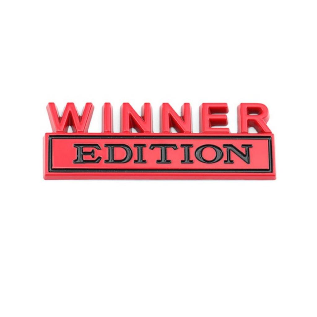 1Pc 3D Metal Winner Edition Logo Car Front Grille Badge Side Fender Rear Trunk Emblem Sticker Decal