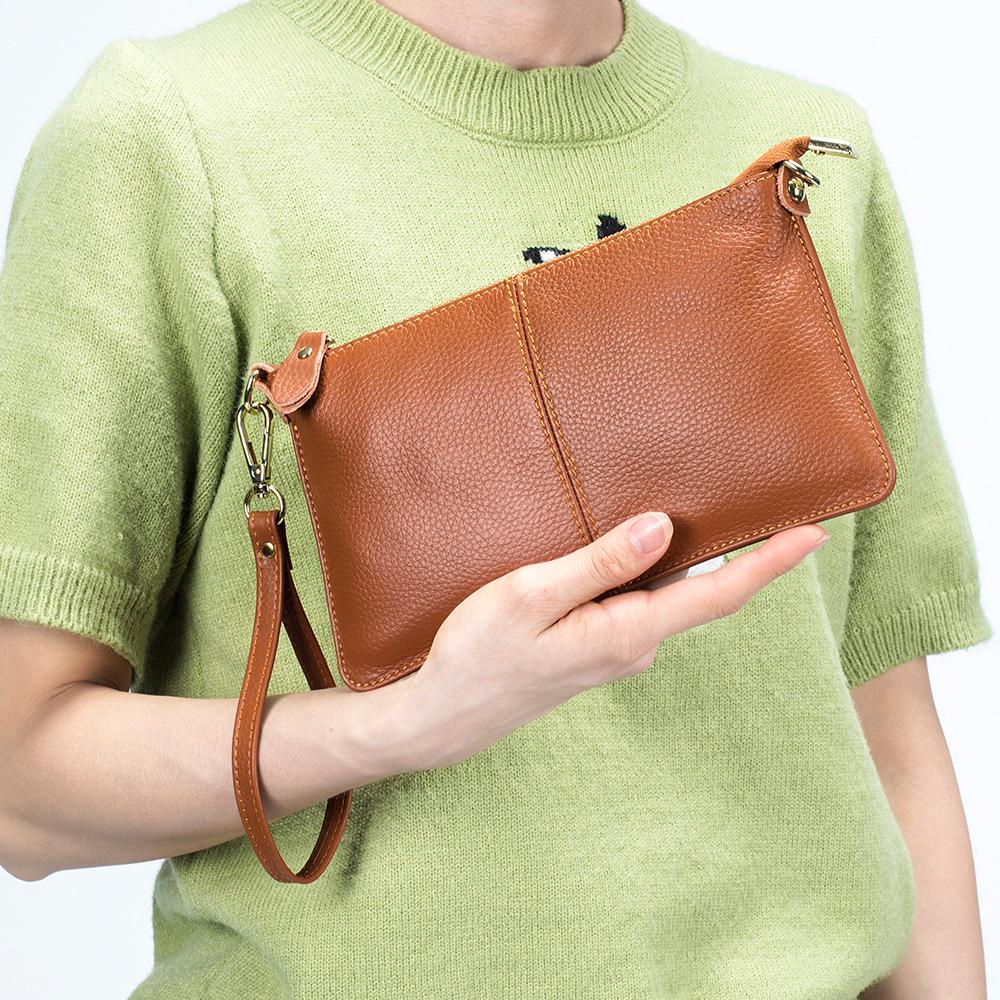 Women's Genuine Leather Crossbody & Clutch Bag: Soft Cowhide, Versatile Handbag