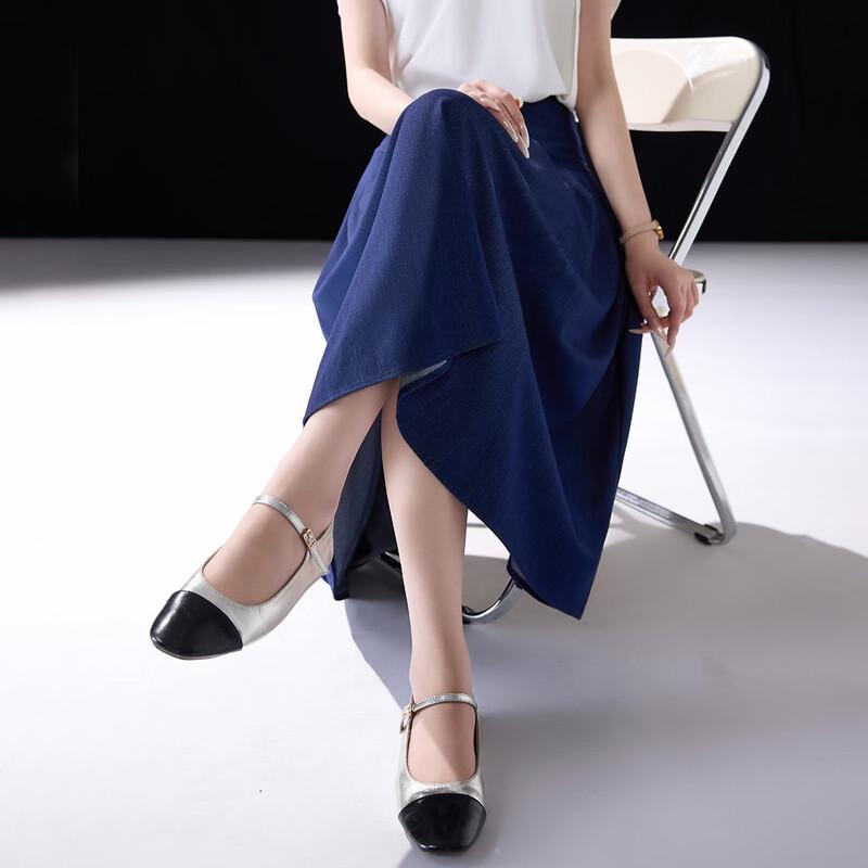 Demana Lightweight Pleated A-line Midi Skirt