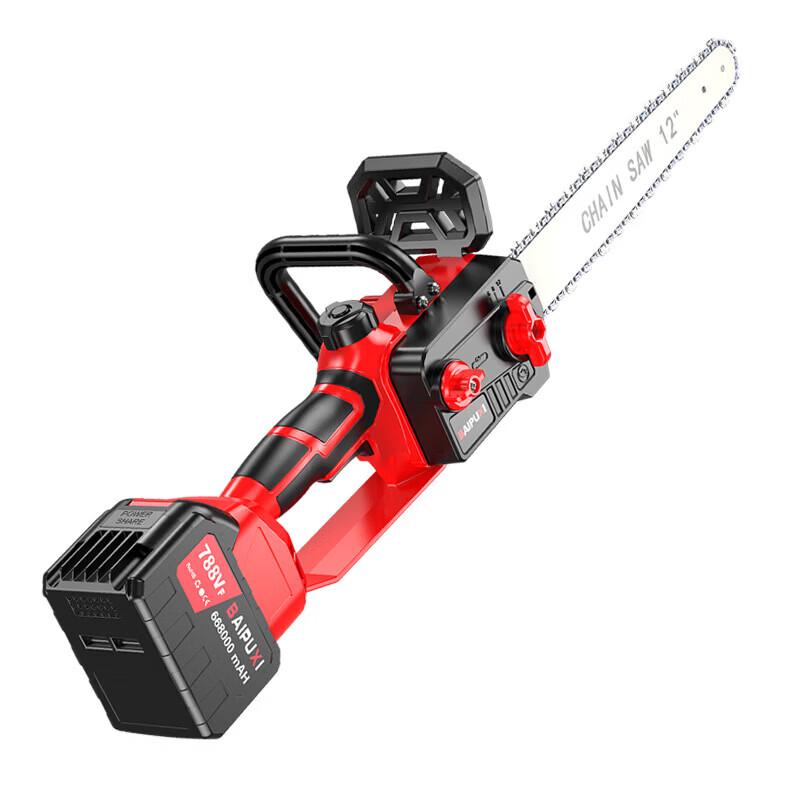 BAIPUXI 12-inch Cordless Brushless Pruning Chainsaw CN Plug (adapter Included)