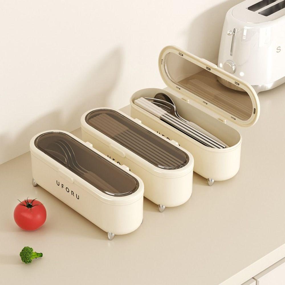 With Drain Tray Chopstick Box Plastic Cutlery Storage Box High Quality Chopstick Organizer
