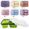 1 Stück 1300 ml Silikon Faltbare Tragbare Lunchbox Mikrowellenofen Schüssel Faltbarer Lebensmittelaufbewahrungsbehälter Waschbarer Deckel Geruchlos