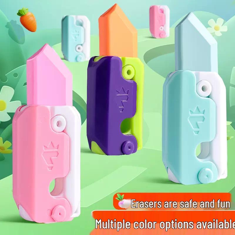 Mini Luminous Push-Pull Elephant Eraser for Students – No-Crumbs, Creative Radish Knife Style Eraser