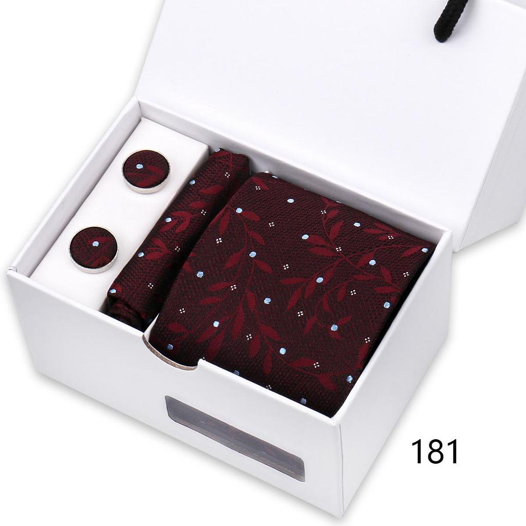 Men's High-End Polyester Tie & Pocket Square Set for Weddings and Formal Wear