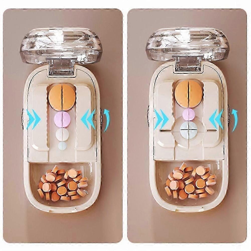 Pill Cutter Splitter for Small Pills Adjustable Food Grade Stainless Steel Blades for Travel Vitamins Supplements