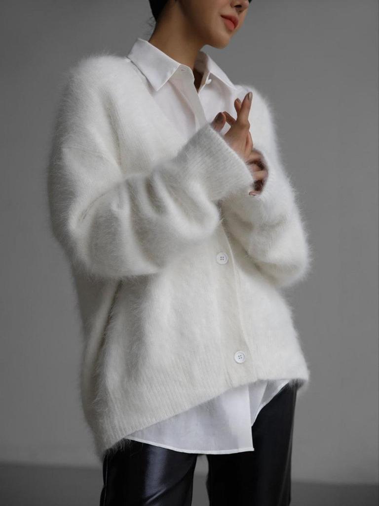 2023 Autumn/Winter Women's Faux Mink Fur Knitted Cardigan Coat