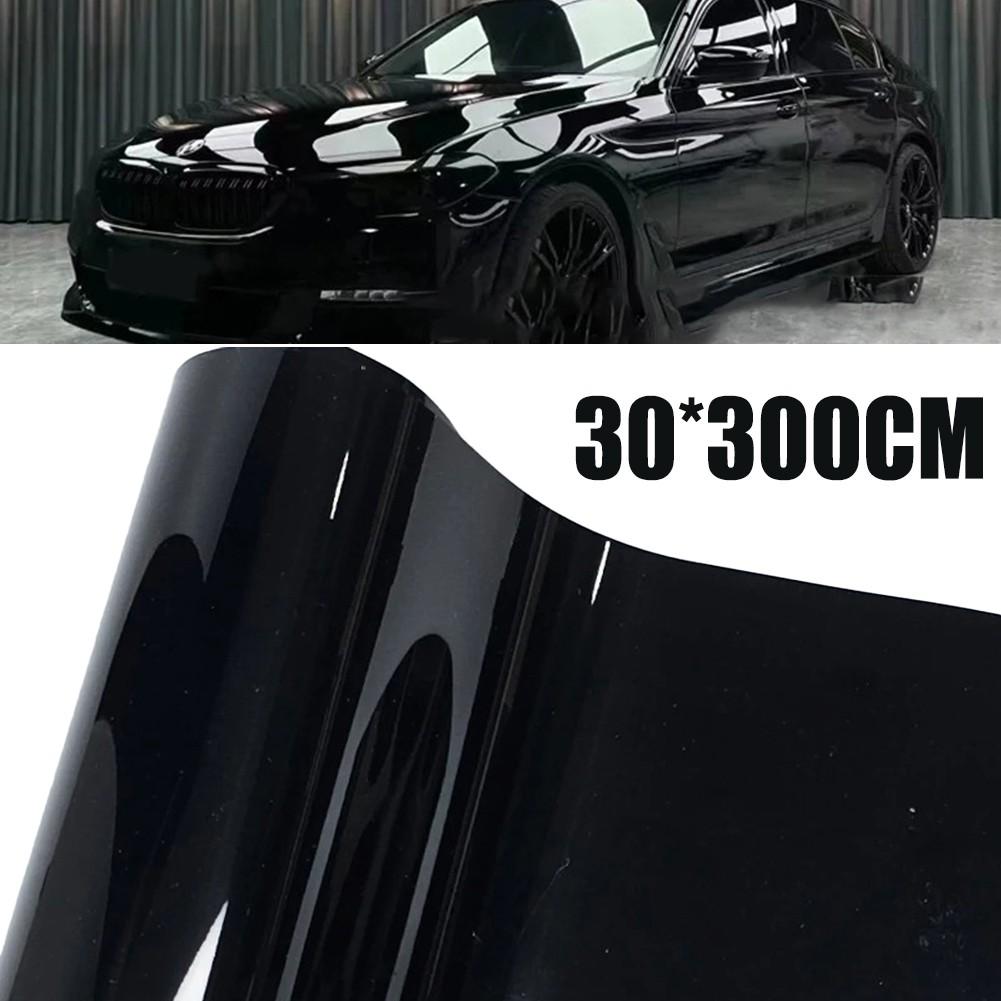 Aesthetic Enhancing High Gloss Black Vinyl Film for Cars DIY Use 300CM