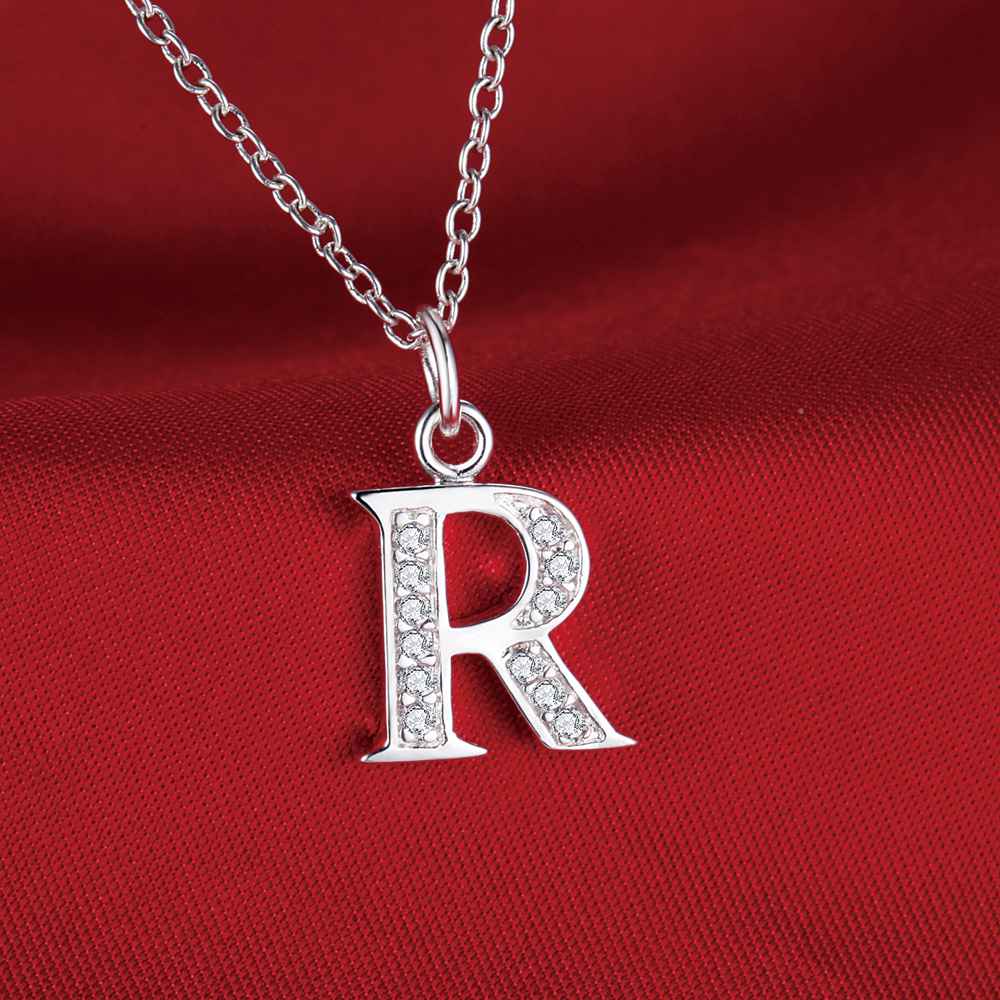 26 letters 925 sterling silver Necklace Pendant Shining 5A Zircon for Women Fashion Wedding Engagement Jewelry GiftsGood product