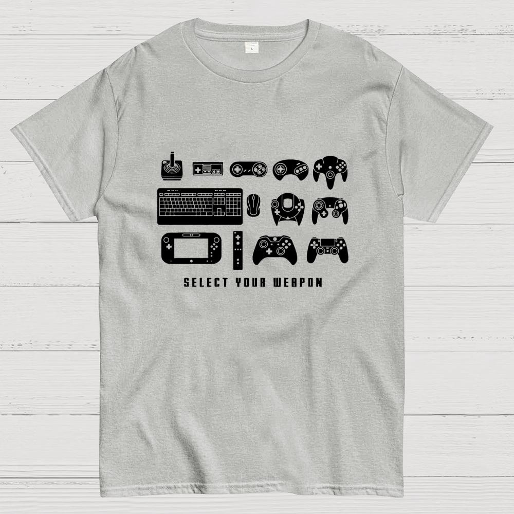 Select Your Weapon Game Controllers Cotton Summer Casual Cool Loose T-Shirt