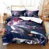 Bocchi The Rock Anime Kikuri Hiroi SICK HACK Band Purple Braided Hair Sake Lover Bedding Set Duvet Cover + 2 Pillowcases Anime