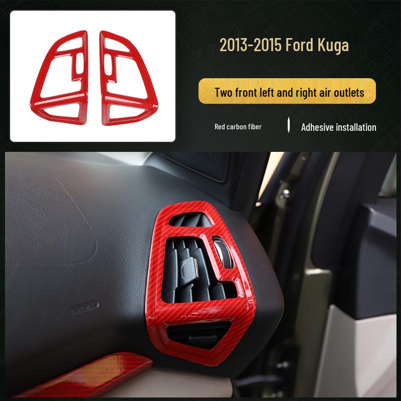 13-15 Kuga Kohlefaser Navigationskonsolenaufkleber - Pfirsichholz-Stil