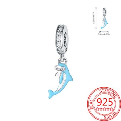 Bead Charms Copper Charm Bead Charms Authentic Drop Glue Dolphin Pendant Bead Charms Compatible With Bracelets Jewellery Diy Women Fine Gift Accessory