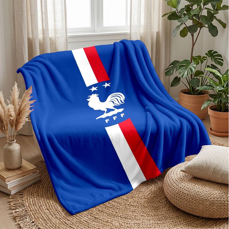 Frankreich Nationalmannschaft Thema Decke Weiche Flanelldecke Plüsch Überwurfdecke Gemütliche Sofa Bettdecke für Heimdekoration