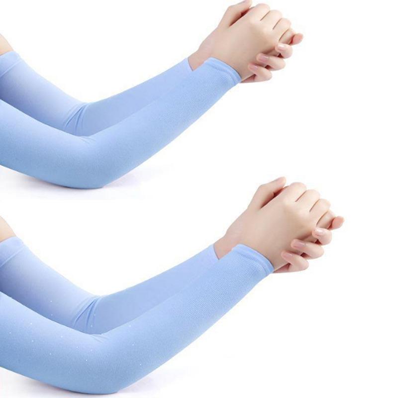 1Pair Arm Sleeves Summer Sun UV Protection Ice Cool Biking Running Fishing Driving Arm Cover Warmers for Men and Women