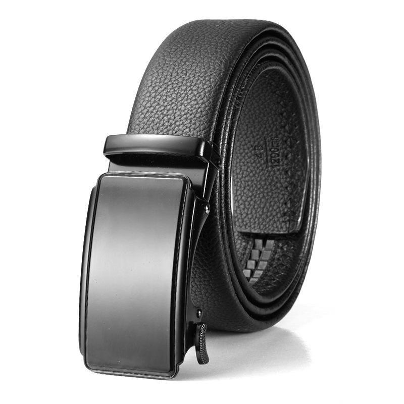 Men's Belt Genuine Leather Belt Young Man's Automatic Buckle Leather Belt Business Casual Belt Men