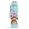 1PC Bear With Pink Hearts 750ml Color Plastic Sports Water Bottle Leakproof Flip Straw Lid Suitable for Sports Office Home Use