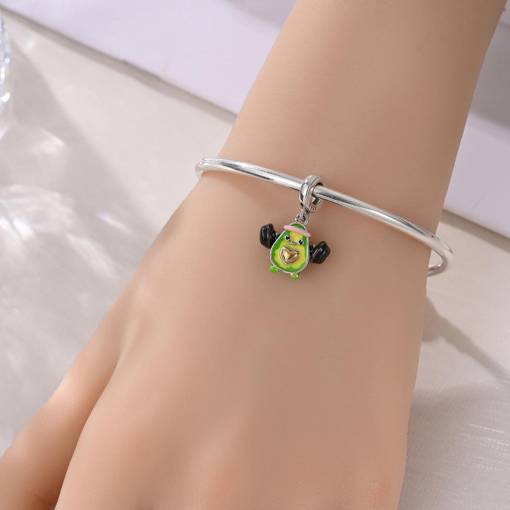 Copper Fruit Ice Cream Flower Travel Robot Beads Pendant Charms Fit Original Bracelet Charm Bead Necklace Diy Female Jewelry