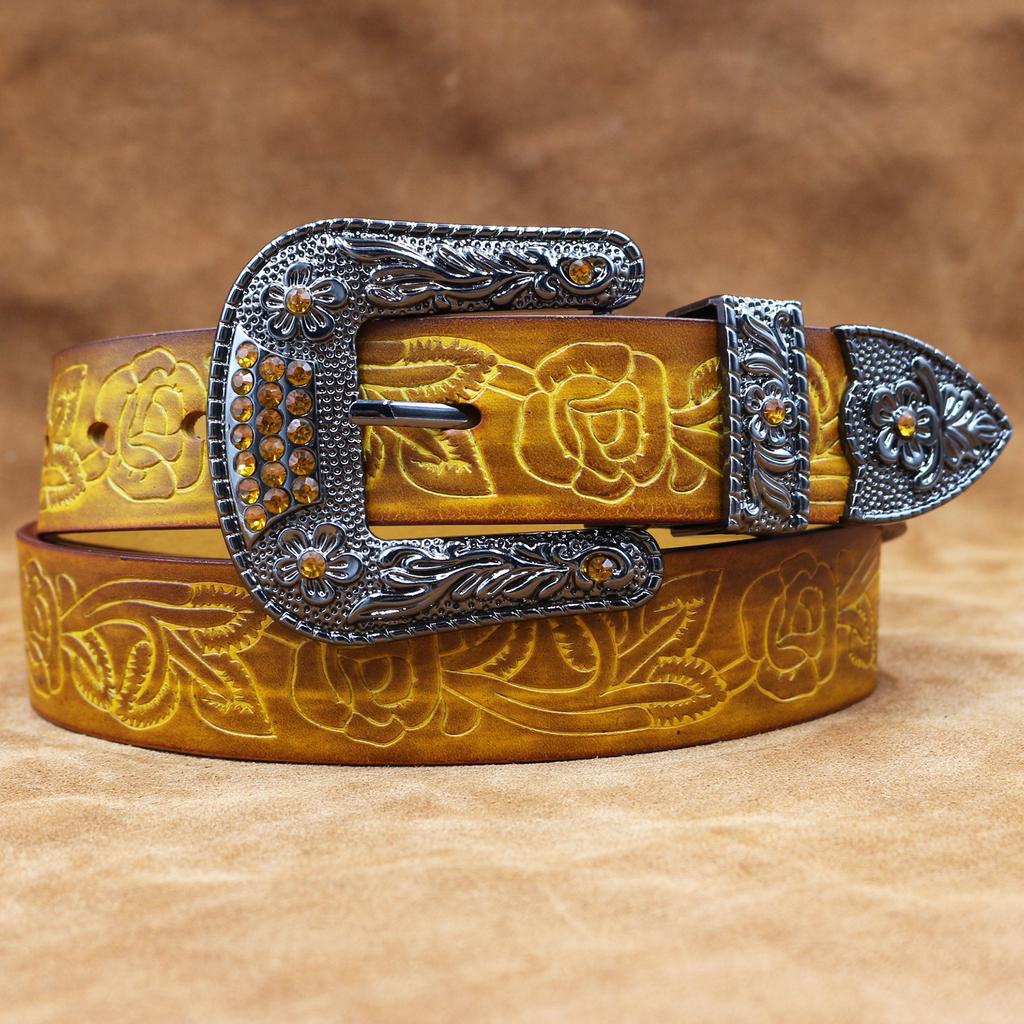 Handmade Cowhide Belt, Retro Pure Cowhide Belt, Men'S Trendy Young People Pin Buckle Men'S Genuine Leather Belt