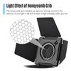 NiceFoto SN-33 Photography Light Barn Door Barndoor with Honeycomb Grid 5pcs Color Filters for Mini