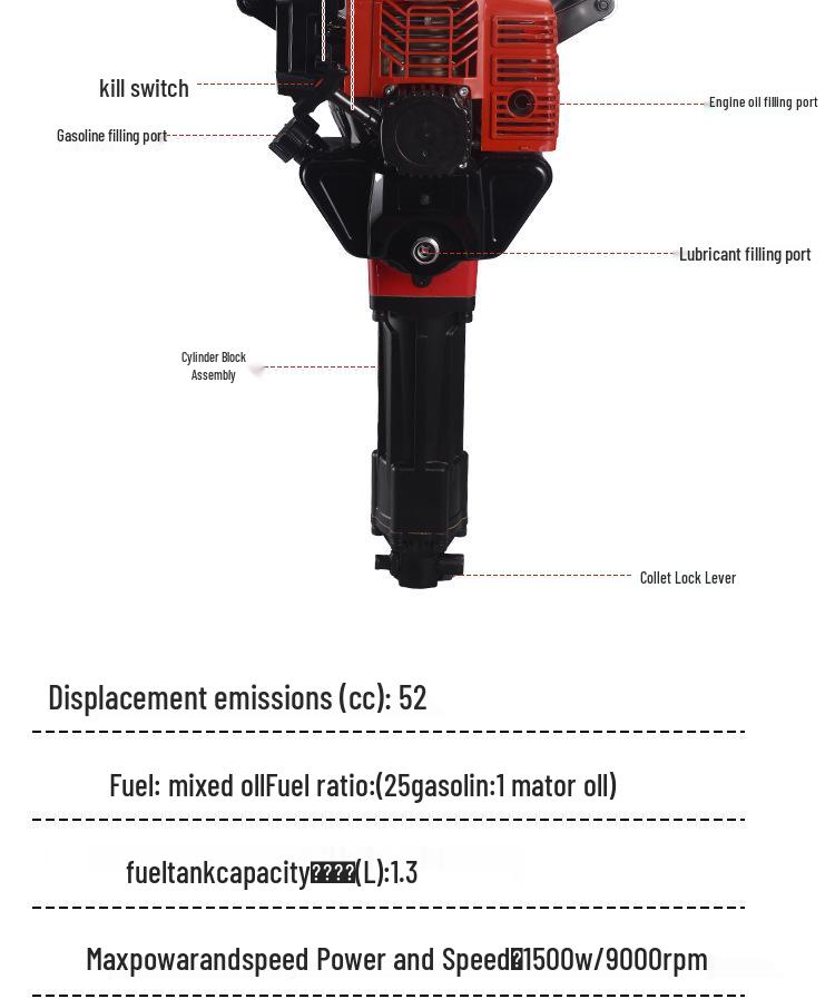 Handheld Gasoline-Powered Professional Pickaxe and Stone Crusher
