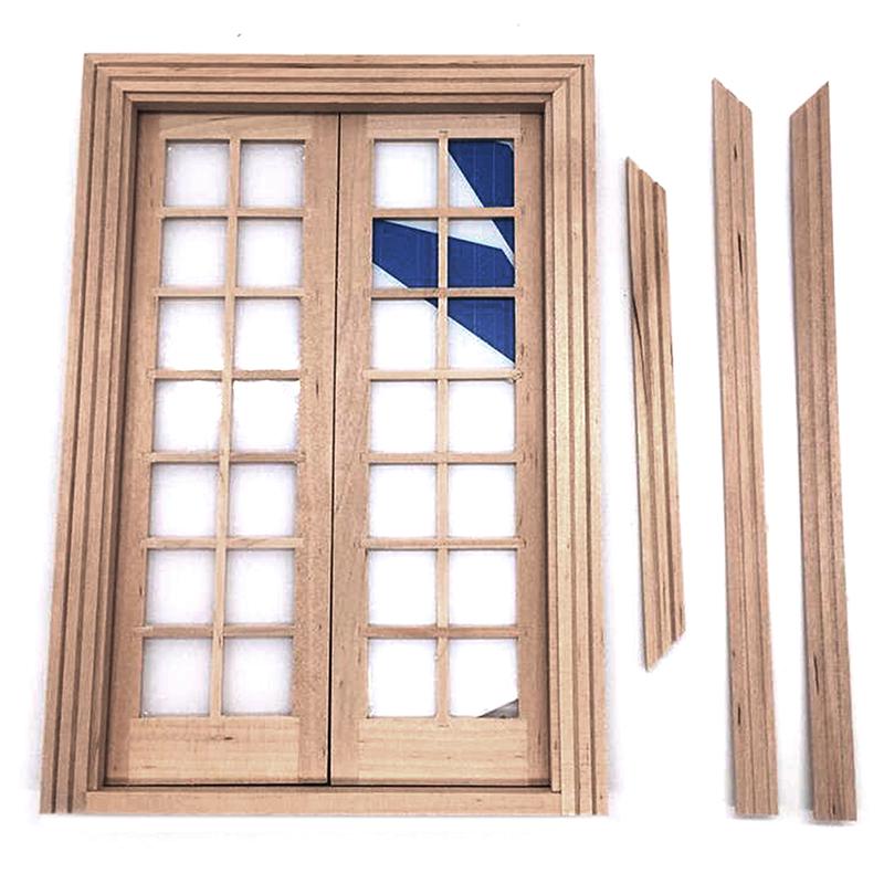 1:12 Dollhouse Wooden Window Door Frame Miniature Doll House Furniture Toys Dollhouse Miniature Window Panel Play House