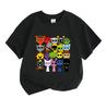 Kids Boys Girls 100% Cotton Crew Neck Short Sleeve T-Shirt, Funny Cartoon Game Character Group Print Casual Comfy Tee for Daily Wear Holiday Gift
