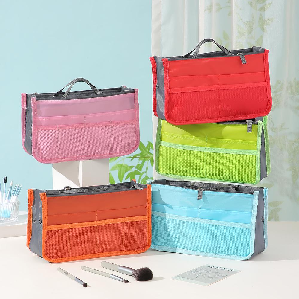 Multifunctional Double Foldable Makeup Bag Large Capacity Thickened Sorting Storage Bag Travel Handheld Leisure Bag for Cosmetics and Digital Gadgets