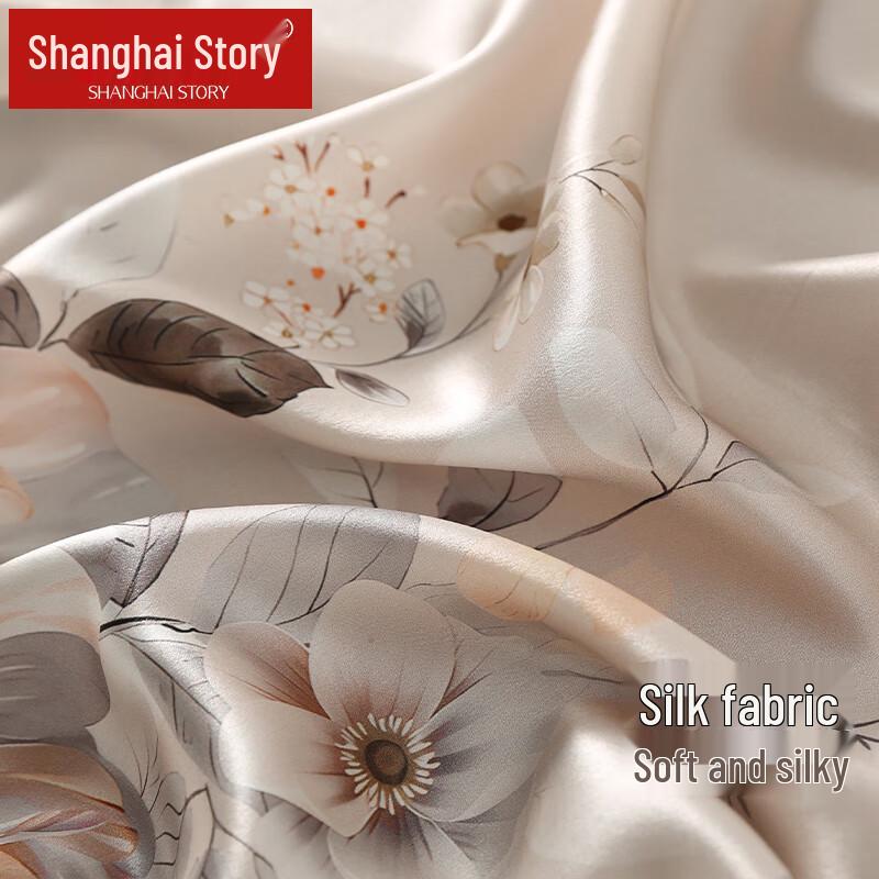 Shanghai Story 100% Mulberry Silk Ink Print Scarf