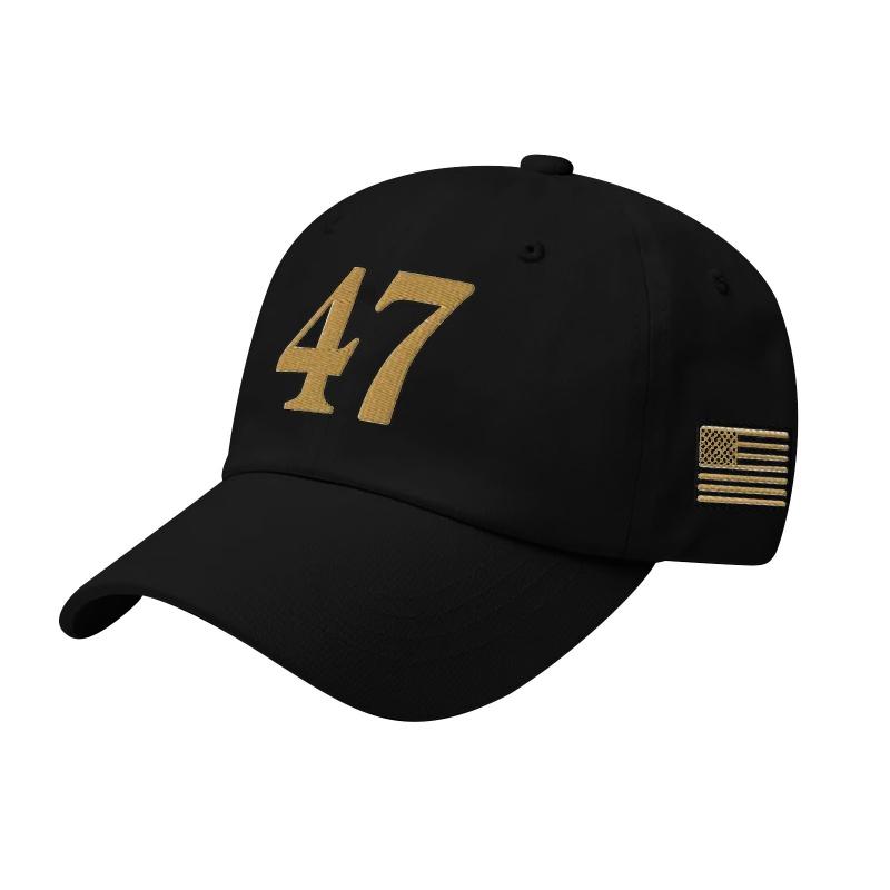 Casual Adult 47 Embroidered Peaked Baseball Cap Adjustable Outdoor Sun Hat for Men And Women White Black Red
