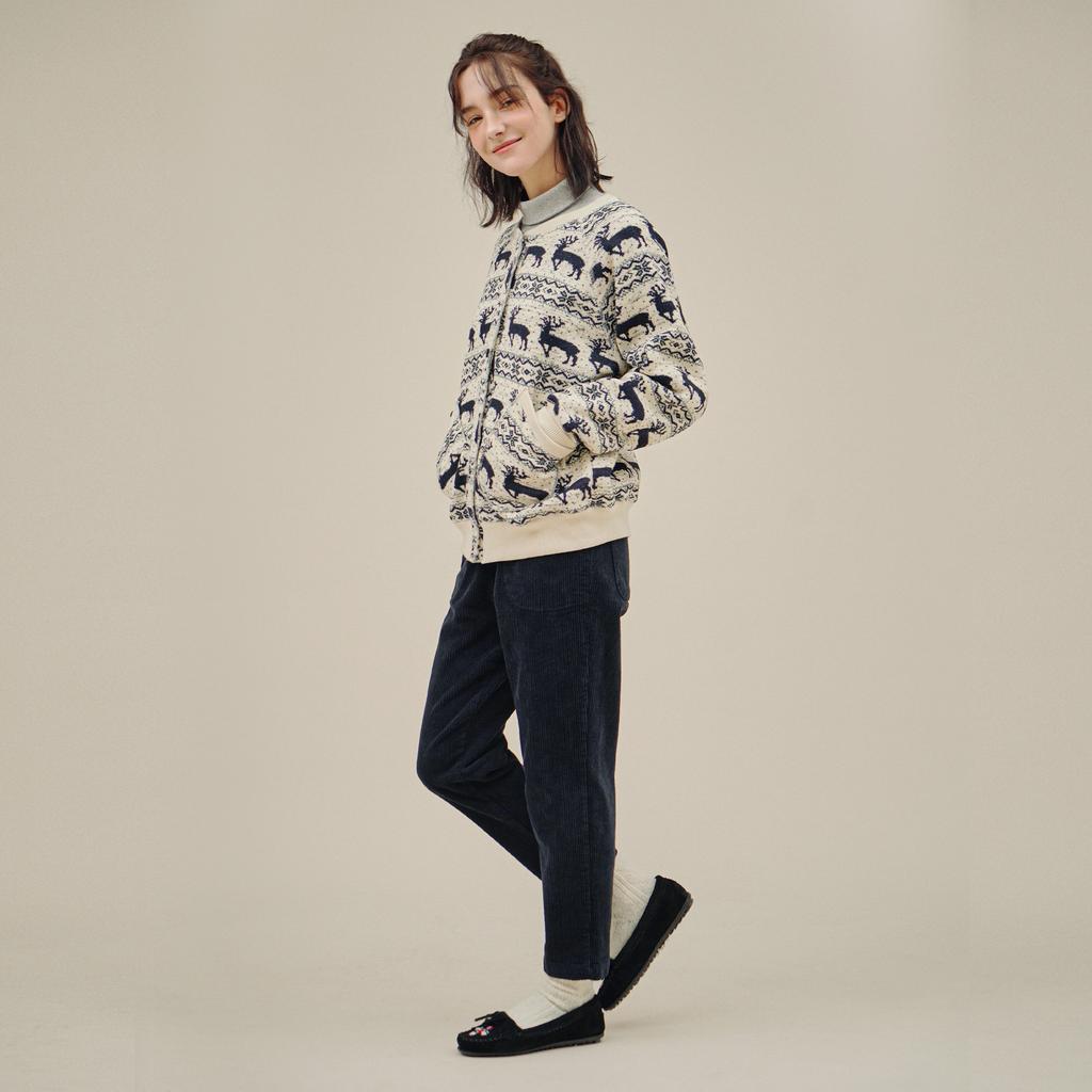 CHIQUITA Slim Fatigue Pants (Corduroy) Navy 234503Snv