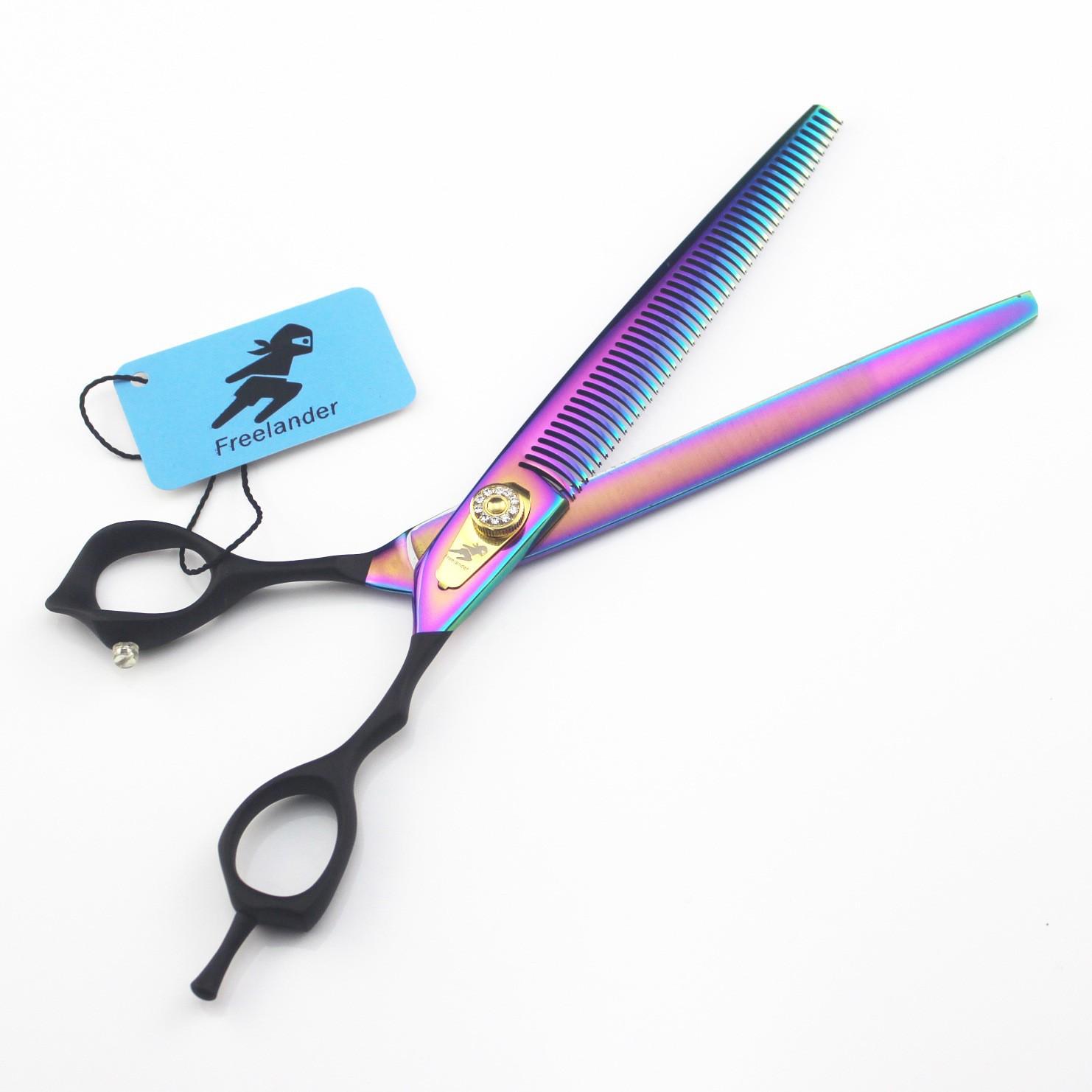 8,0 дюйма, Высококачественные, Черная ручка, Цветные ножницы для животных, Ножницы для груминга животных, Ножницы с частым зубом 8inch dense teeth