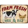 Vintage Farm Cow Chicken Metal Sign Kitchen Decor Wall Art Retro Tin Plaque Dining Room Home Decoration