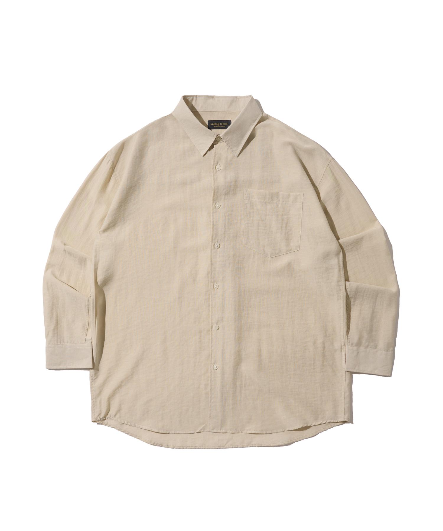 Analog Mood Linen Oversized Shirt (Beige) Free