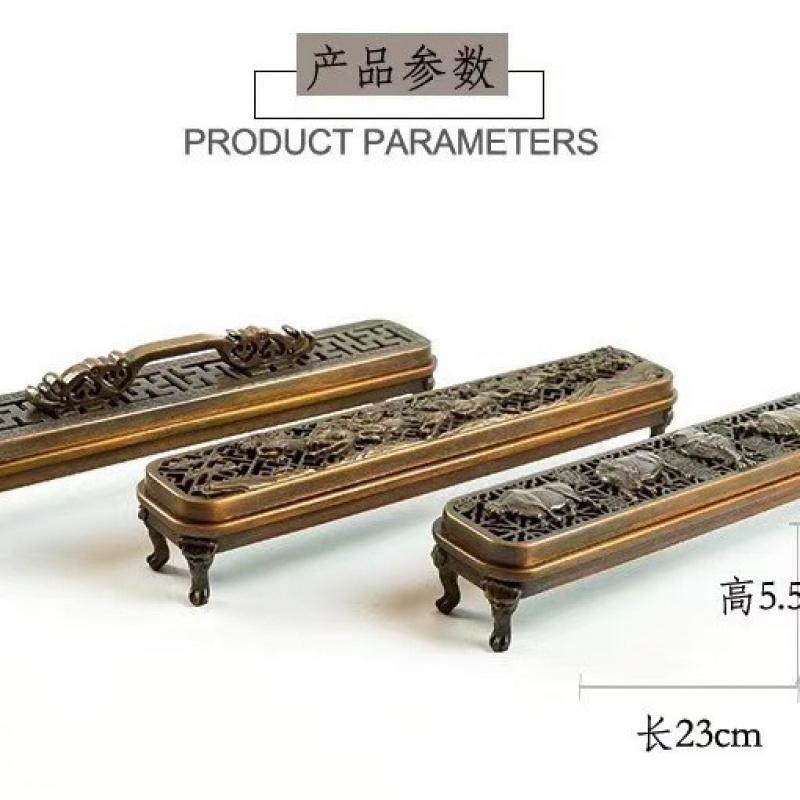 Antique Alloy Box For Home Indoor Use Copper Holder Suzhou Craft Incense Burner Creative Ornament