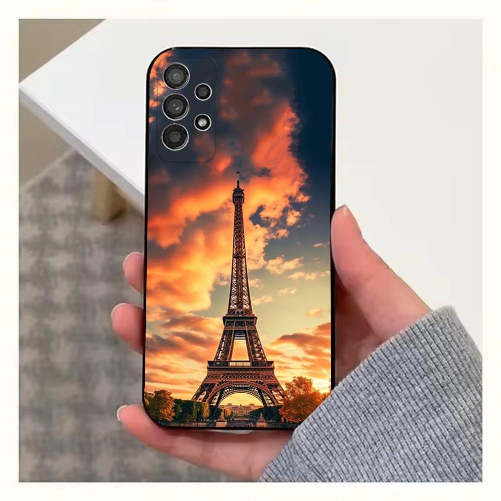 Art Paris Eiffel Tower  Phone Case For Samsung S25,S24,S23,S22,S20,S21,S10,Ultra,Plus,Lite,FE,Soft Silicone Black Cover