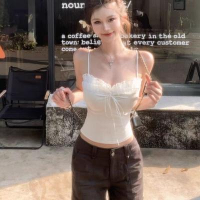 Sexy Damen Spitze Weste Trägertops Ärmellose Tanktops Einfarbig Rückenfrei Mode Dame Streetwear Innere T-Shirts Mädchen Y2K Tops