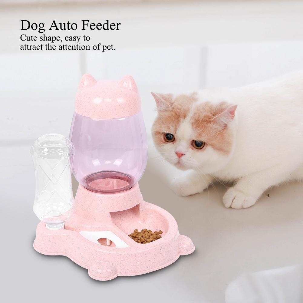 2 in 1 PP Pet Large Compacity Auto Food Feeder Drinking Fountain Supply for Dog Cat