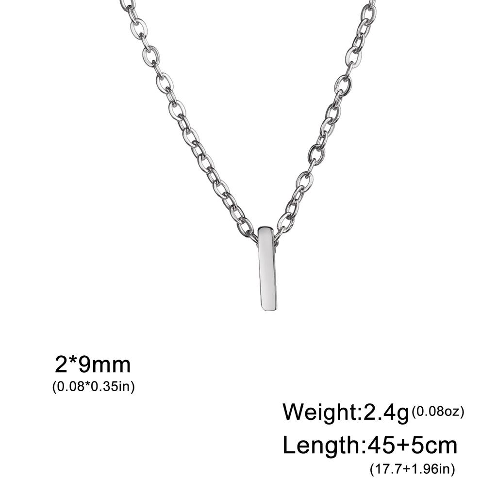 Name Initial Necklace A-Z 26 Letters Pendant Stainless Steel Jewelry Women Men Neck Choker Couple Friend Birthday New Year Gifts