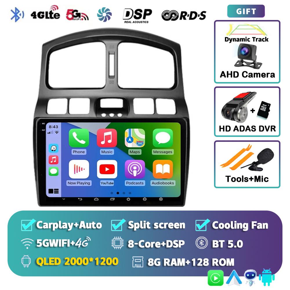 Android 14 Carplay Auto Car Radio For Hyundai Classic Santa Fe 2005 2006-2015 GPS Multimedia Video Player Head Unit 2Din Stereo