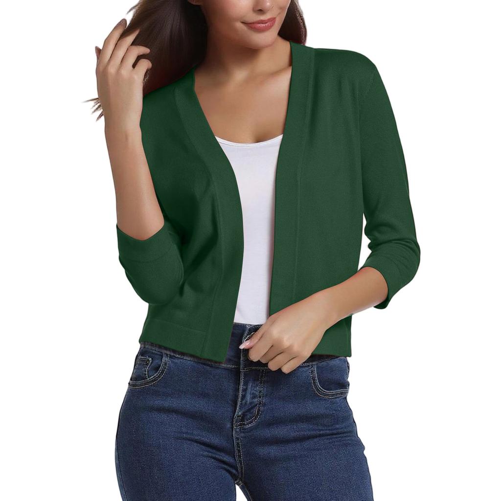 Women's Fashion Versatile Short Jacket Knitted Cardigan Colour Tops