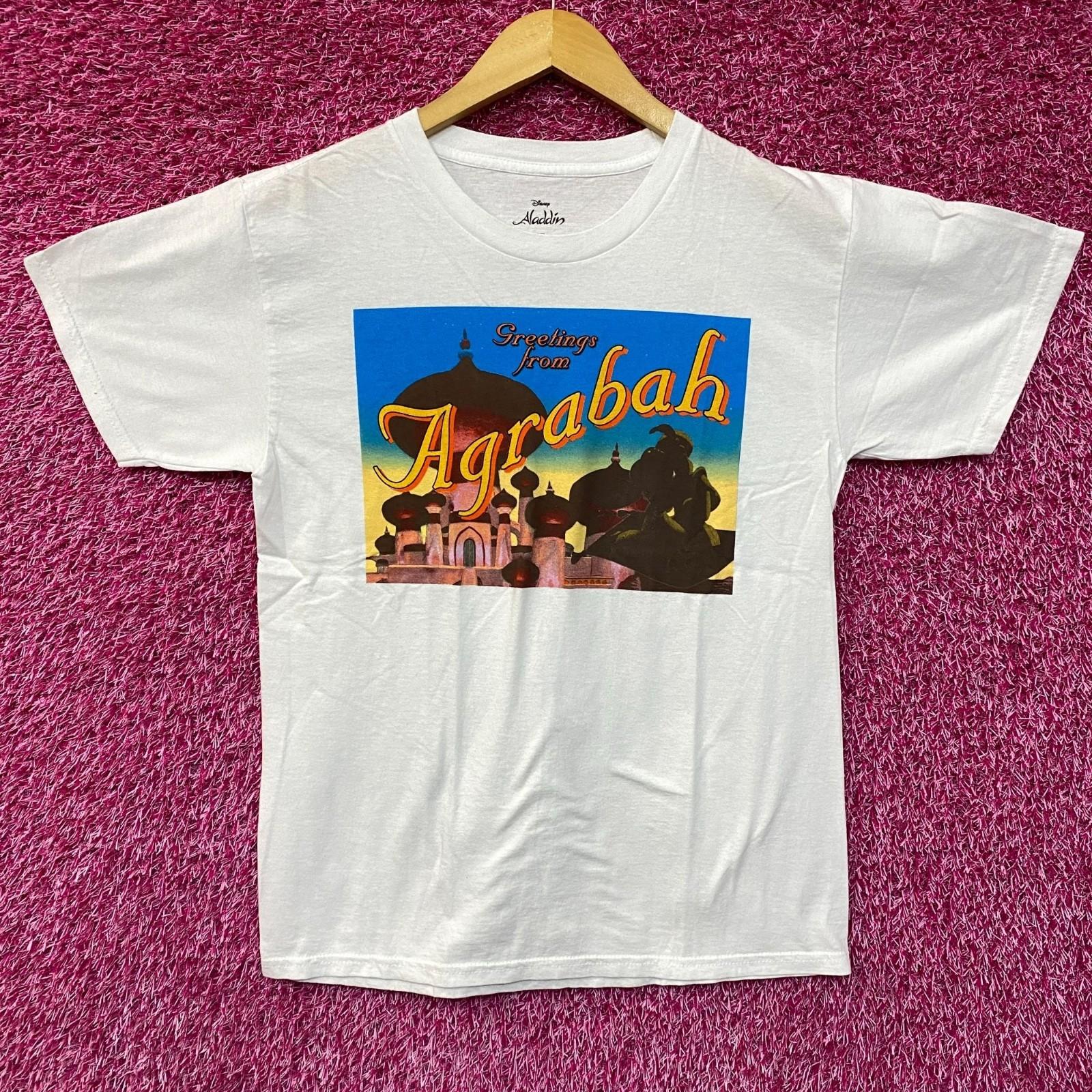 Agrabah Disney Aladdin greetings from Agrabah White 100% Cotton T-shirt Mens Tees Top 4XL