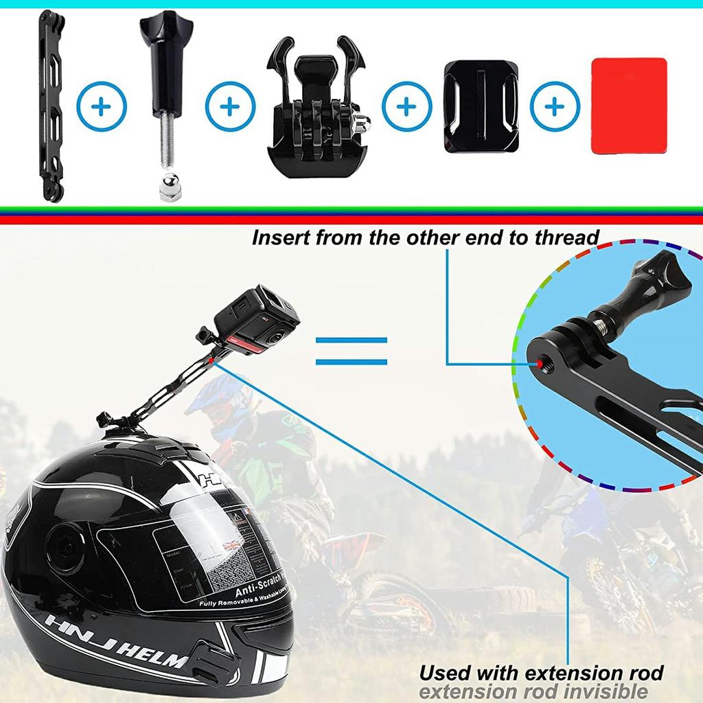 23Pcs/Set Motorcycle Accessory Bundle for Insta360/DJI/GoPro Action Camera Mount Kit