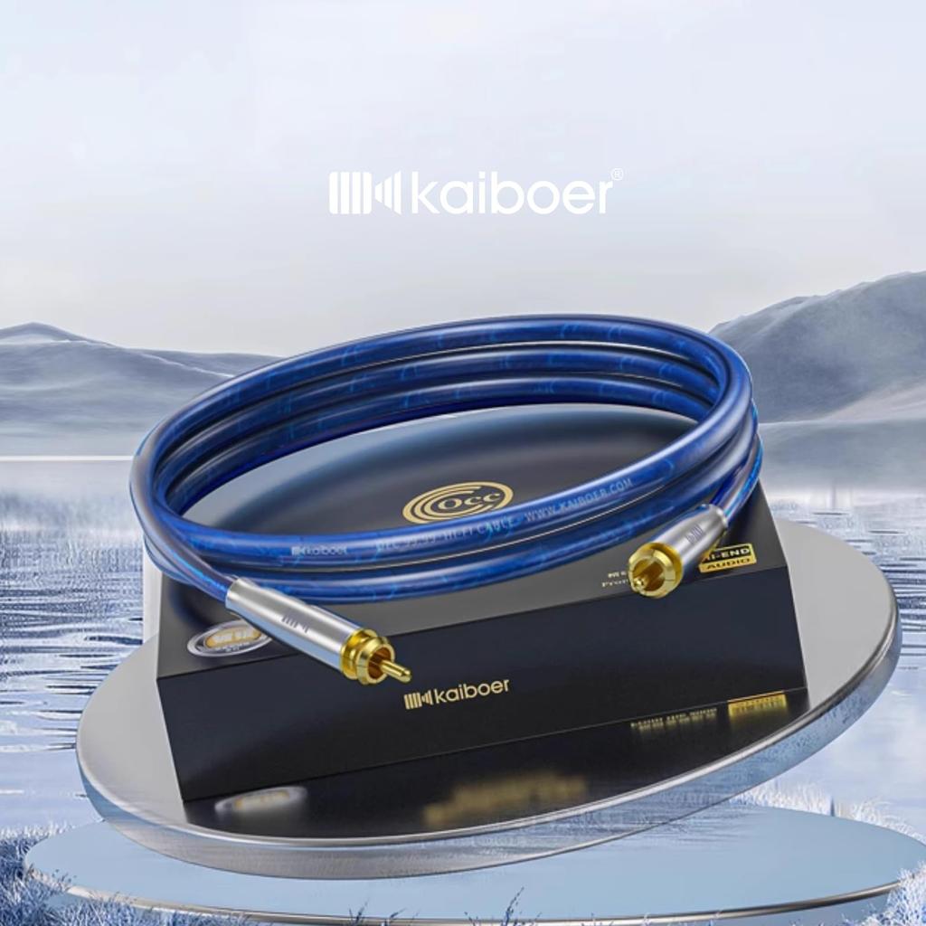 KAIBOER RCA Male-Male Stereo Audio Cable [Single Crystal Copper | 18AWG] Coaxial Shielded RCA Audio Cable, Premium Sound Quality Digital Audio Coaxial